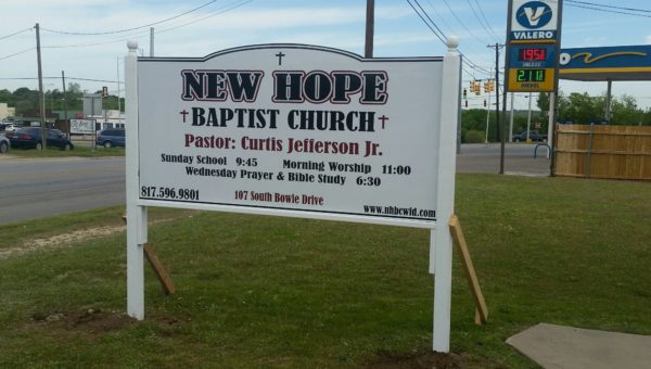 New Hope church sign